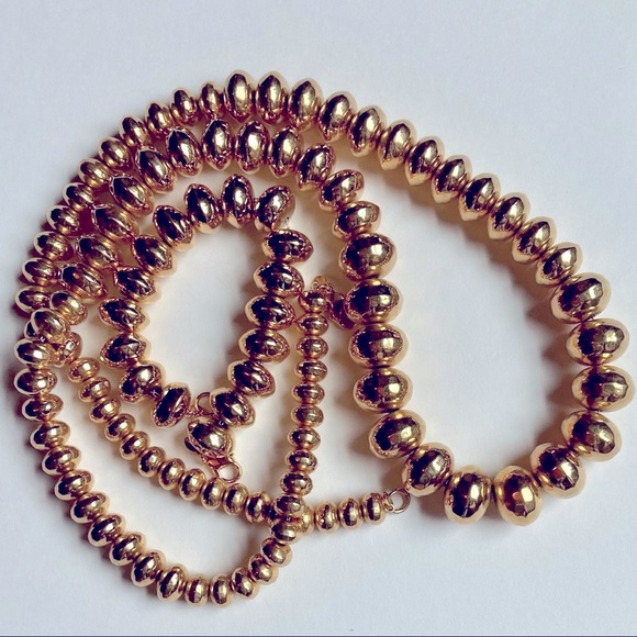 Vintage MONET Gold Chunky Bauble Necklace & Bracelet Set - Picture 2 of 7